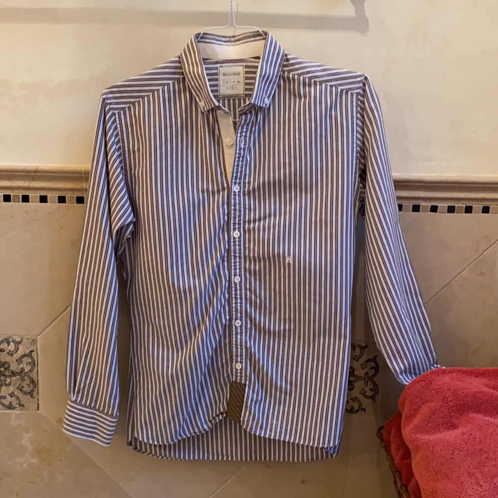Billy Reid Taped Tuscumbia Shirt w Chevron Placket